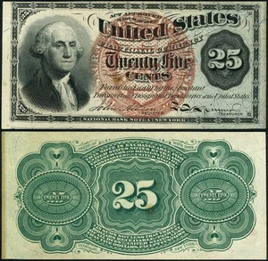 FR. 1303 25 c. 4th Issue Fractional Note Choice CU - Pinhole - Picture 1 of 3