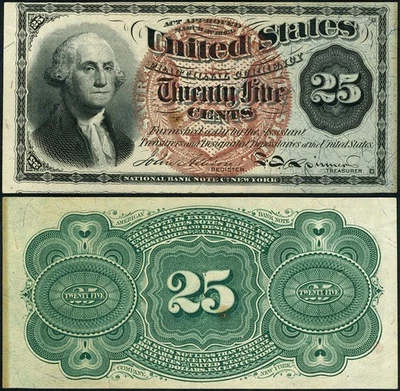 FR. 1303 25 c. 4th Issue Fractional Note Choice CU - Pinhole - Image 1 of 3