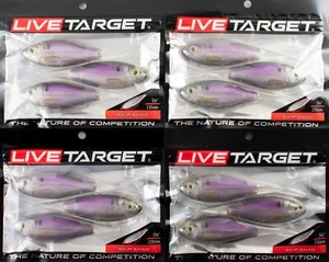 (LOT OF 4) LIVE TARGET SKIP SHAD 5.25" SSD135S207 SILVER/PURPLE CR2351 - Picture 1 of 4