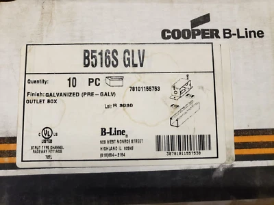 COOPER B-LINE B516S GLV GALVANIZED OUTLET BOX, LOT OF 5 - Image 1 of 4