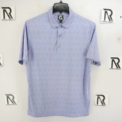 Men FootJoy FJ Golf Polo Shirt Size M Medium Performance Graphic Shark Geo Print - Image 1 of 4