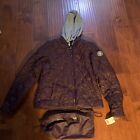 Madden Nyc Merlot Quilted Puffer W/Detachable Gray Jersey Hood Juniors L
