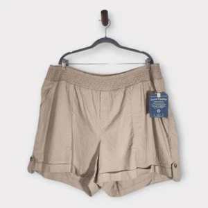 Democracy Light Brown High-Rise Linen Pull-On Shorts NWT Size 3X - Picture 1 of 11