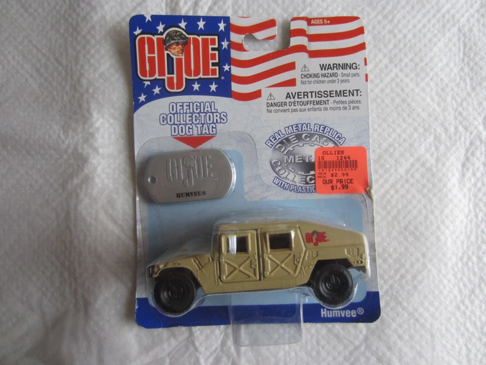 2001 Maisto Gi Joe Humvee & Dog Tag Die Cast 4" L 1 64