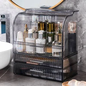 Clear Cosmetic Organizer, Makeup Storage Box, Dustproof Vanity Drawer, Lipstick - Picture 1 of 11