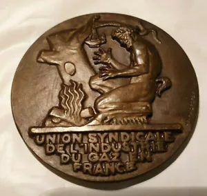 1934 55mm PREMIO BRONZO ART DECO MEDAGLIA FAUNO NUDO MASCHIO AVVIA FUOCO GAS di Dropsy - Foto 1 di 3