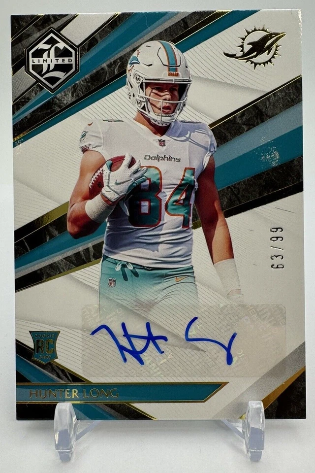 2021 Panini Limited Football Hunter Long RC Auto /99 Dolphins - Image 1 of 2