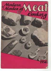1934 Moderne Modi in der Fleischküche Rezeptbroschüre National Live Stock Fleischbrett - Bild 1 von 1