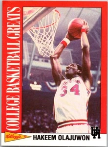 1992 Kellogg's College Basketball Greats #11  Hakeem Olajuwon Houston Rockets - Picture 1 of 2