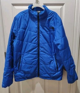 Chaqueta acolchada con cremallera completa cuello falso manga larga azul real The North Face para hombre  - Imagen 1 de 16