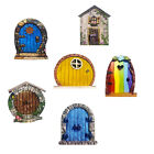 6 pièces porte fée en bois pour maison jardin arbre extérieur/intérieur décoration miniature d
