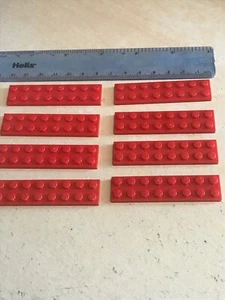 Lego 8 x LONG Flat Plate type brick - 2 pins wide and 8 Pins Long - RED 3034 - Picture 1 of 4