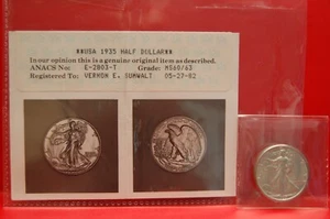 1935-P 50C Walking Liberty Half Dollar - ANACS Photograde MS60/63 - Bild 1 von 13