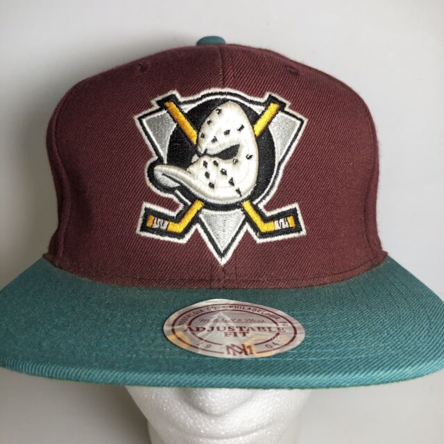 Men's Anaheim Ducks Mitchell & Ness Cream/Orange Vintage Snapback Hat