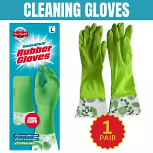 Langarm Gummi Handschuhe Haushalt Reinigung Geschirr Abwaschen Küche Fenster Auto - Bild 1 von 5