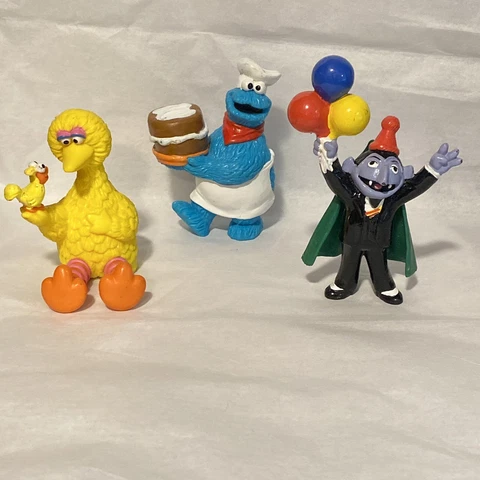 Vintage Sesame Street Jim Henson B-DAY Party Figures Big Bird The Count Cookie Cover