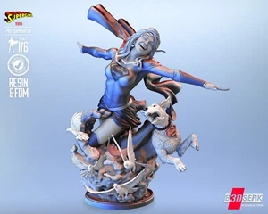 Supergirl & Krypto 3D Resin Statue – Unpainted Model Kit – DC Comics - Picture 1 of 14