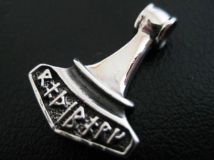 Thors Hammer beidseitig massiver 925 er Silber Ketten Anhänger   / KA 104 - Bild 1 von 9