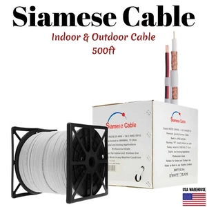 500ft RG59 Siamese 20AWG Cable Coaxial + 18/2 Security Camera Wire - Bulk White - Picture 1 of 5