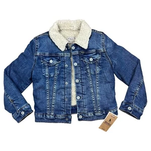 NWT POLO RALPH LAUREN Sz6X DENIM FAUX SHEARLING TRUCKER JACKET BASS WASH $145 - Picture 1 of 11
