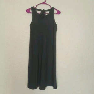 Neu mit Etikett Armani Exchange schwarzes ärmelloses Kleid mit Bändern am Rücken Größe 4 Knie - Bild 1 von 16