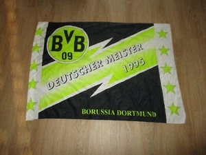 Borussia Dortmund Original Fan Fahne "Borussia Dortmund Deutscher Meister 1995" - Bild 1 von 7
