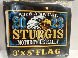 Sturgis 83rd Motorcycle Screaming Eagle Rally Flag 3 ftx5 ft 2023 Mancave America - Imagen 1 de 4