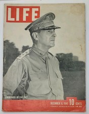 1941 LIFE Magazine General Douglas MacArthur Navy Air Force Christmas Ads