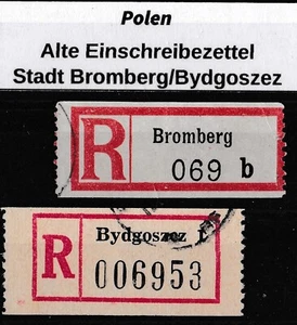 Alte Einschreibemarken aus der Stadt Bromberg/Bydgoszcz' - Bild 1 von 1