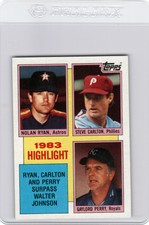 1984 Topps #4 Nolan Ryan / Steve Carlton / Gaylord Perry MLB Vintage