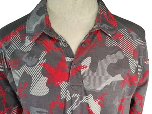 Polo Shirt Spyder Venom da uomo XL mimetica grigio rosso a scatto colletto cotone - Foto 1 di 13