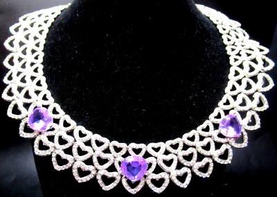 Collar SUZANNE SOMERS Corazón Cristal Púrpura y Hielo Edición Limitada Foto 1 de 4