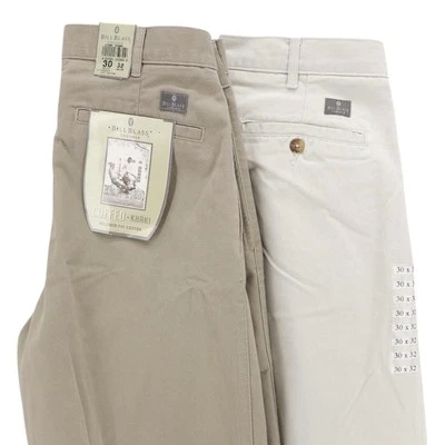 2 Pairs BILL BLASS Casuals Cuffed Khaki Relaxed Fit Cotton Chino Pants 30x32 - Image 1 of 4