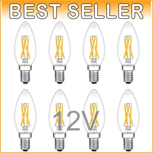 12 Volt Low Voltage 4W Dimmable Candle Bulbs - E12 Base, 40W Equivalent - 8 Pack - Picture 1 of 11