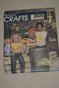McCalls 8525 sewing pattern, Sesame Street hand puppets - Ernie Bert Grover - Picture 1 of 3