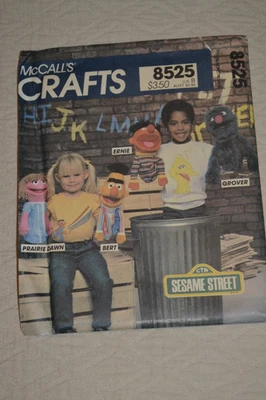 McCalls 8525 sewing pattern, Sesame Street hand puppets - Ernie Bert Grover - Image 1 of 3