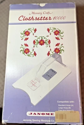 Janome Memory Craft Clothsetter 10000 Fits Hoop A, B, C. Boxed Embroidery Boxed - Image 1 of 4