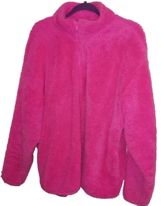 GIACCA DONNA ROSA VICTORIA'S SECRET ROSA VIBRANTE TEDDY FULL ZIP TAGLIA XL - Foto 1 di 2