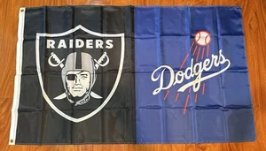 LA Teams 3’ X 5’ Flag Banner Decor Raiders Dodgers Fan Los Angeles Las Vegas - Picture 1 of 3