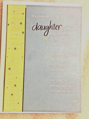 BIRTHDAY CARD RECYCLED PAPER GREETINGS "TO A WONDERFUL DAUGHTER YOU BRING..." - Image 1 of 3