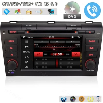 7" HD Autoradio für MAZDA 3 (2004-2009) Mit GPS Navigation DVD Bluetooth USB RDS - Bild 1 von 4