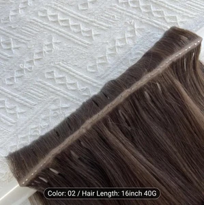 Eine 16" 40 Gramm Butterfly Double Genius Schussfäden (Löcher), Echthaar Extensions #2. - Bild 1 von 5