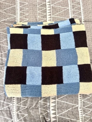 Blue and Black Plaid Throw Blanket - New  - Image 1 of 4