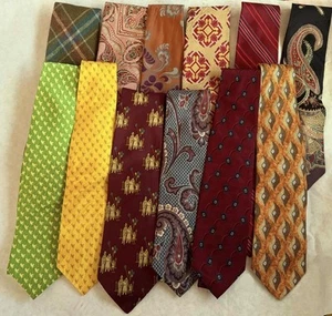 Lot 12ea Men's Vintage Neck Ties Silk + Bolgheri, Brittania Nordstroms Talbott - Picture 1 of 15