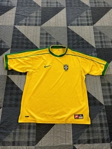 Camiseta de fútbol vintage 1998 Nike Team Brasil Copa Mundial local usada en excelente estado para hombre talla XL - Imagen 1 de 9