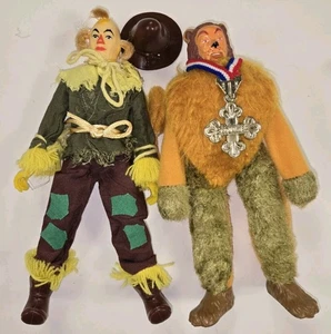 Vintage MEGO Mago di Oz Leone con e figure spaventapasseri 8 pollici con cappello e scarpe - Foto 1 di 5