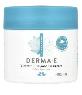 Derma E Vitamina E 12.000 UI Crema 4 OZ Vegana Hidratante Libre de Crueldad Rostro Cuerpo Foto 1 de 3