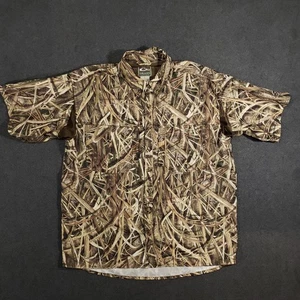 Drake Waterfowl Systems Shirt Mens Large Mossy Oak Camo Vented Hunting Blades - Picture 1 of 10
