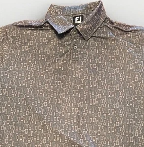 FootJoy Glass Print  Polo Golf Shirt. Lightweight Flexible Classic Brand - Picture 1 of 11
