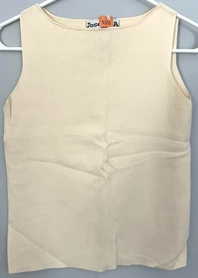 Joseph A. Sweater Womens Small Beige Sleeveless Ribbed Knit Shell Tank Top EUC - Image 1 of 4